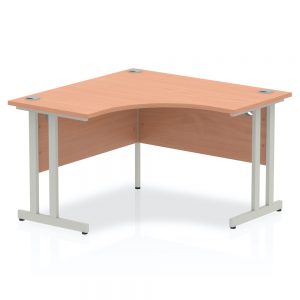 Impulse Silver Cantilever Leg Corner Desk Beech