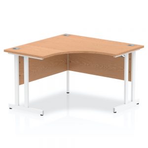 Impulse Silver Cantilever Leg Corner Desk Oak