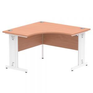 Impulse White Cable Managed Cantilever Leg Corner Desk Beech