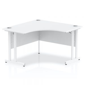 Impulse White Cantilever Leg Corner Desk White