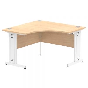 Impulse White Cable Managed Cantilever Leg Corner Desk Maple