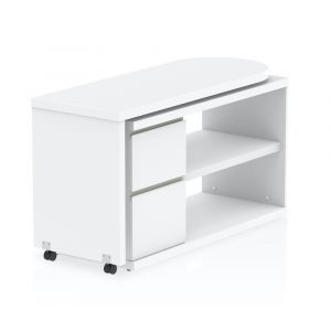 Fleur Folding Home Office Desk With Pedestal White Room Shot