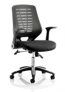 Relay Task Chair Black Fabric & Leather