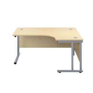 One Crescent Desk With Twin Upright Leg